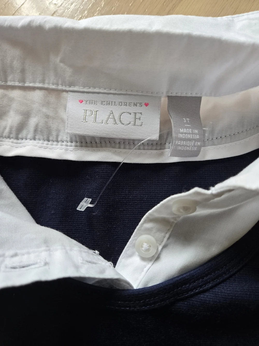 The Children's Place Navy Blue Dress with White Collar